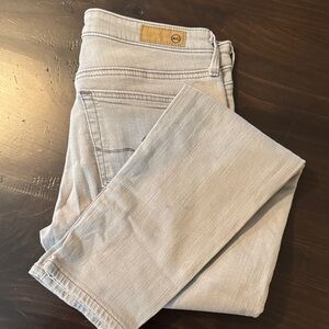 AG Adriano Goldschmied Soft Gray Stevie Slim Straight ankle Jeans